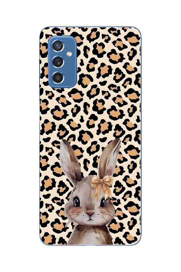 Samsung Galaxy M52 Compatible Leopard Pattern Rabbit Pattern Transparent Phone Case