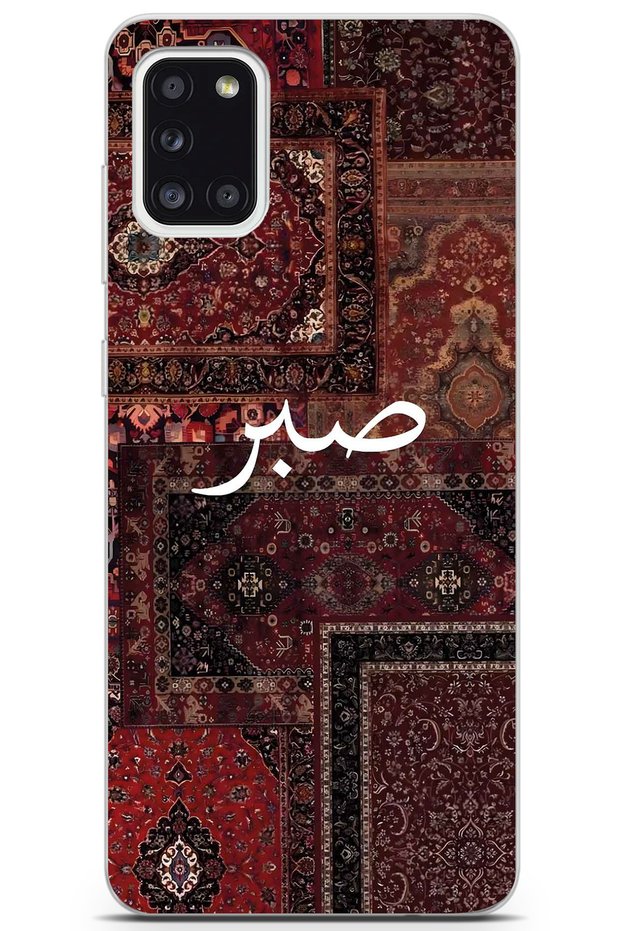 Samsung Galaxy A31 Compatible Vintage Carpet Pattern Transparent Phone Case