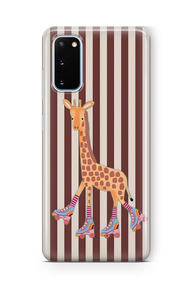 Cute Giraffe Patterned Transparent Phone Case Compatible with Samsung Galaxy S20