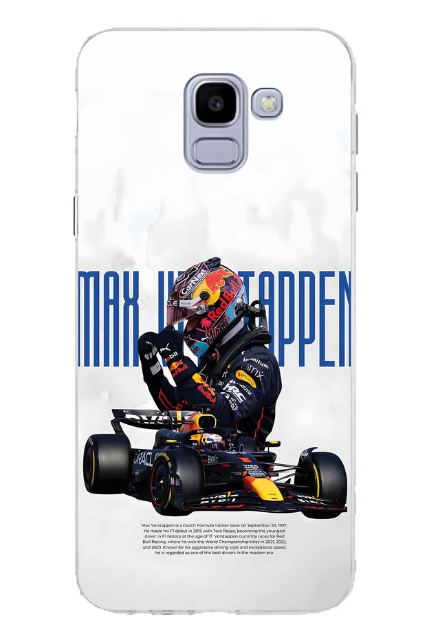 Samsung Galaxy J6 Compatible Max Verstappen Patterned Transparent Phone Case