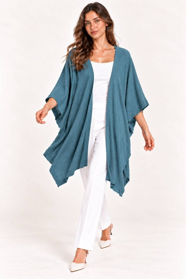 Women's Bat Sleeve Single Layer Casual Knitwear Poncho Cardigan
