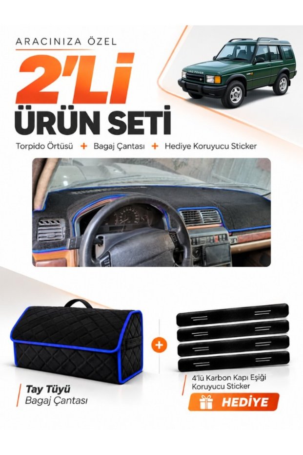 Land Rover Discovery 1 (1989-2000) Compatible Glove Box Cover + Tay Tüy Luggage Bag Set - Lr001