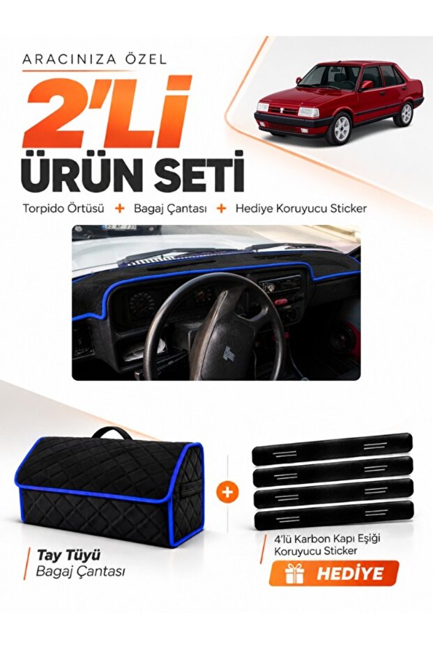 Tofaş Şahi̇n Doğan Kartal High Bust (1981-2002) Compatible Torpedo Cover Feather Bag Set - Tf002