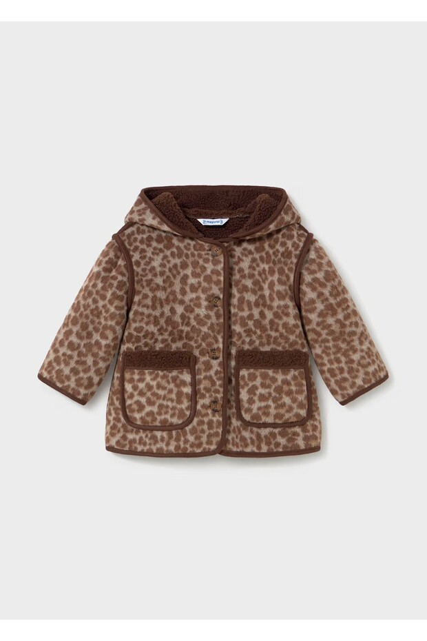 Baby Girl Coat with Hood and Plush Inside and Pockets