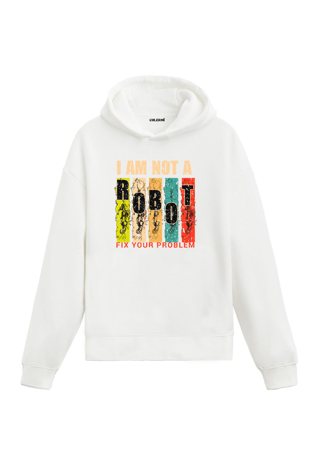 I'M Not a Robot Retro Typography Design Hooded Sweatshirt