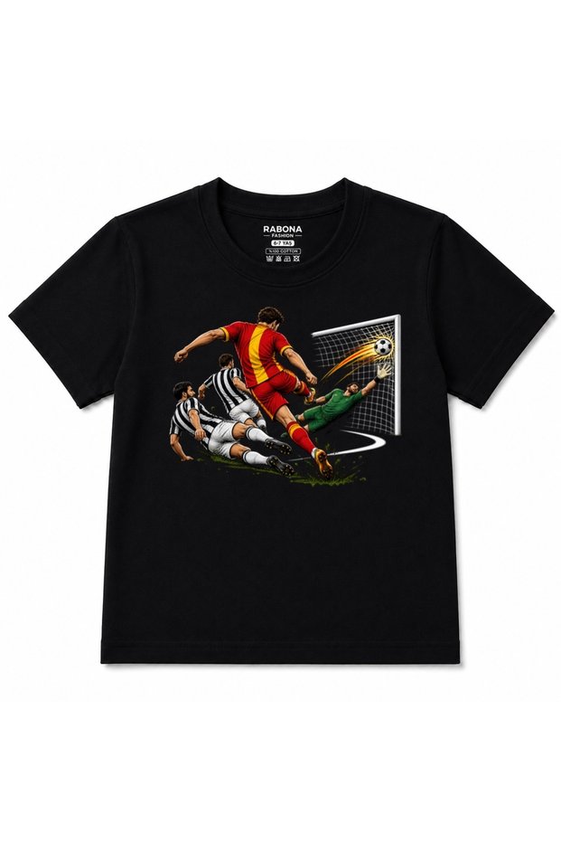 Last Kick Goal Front Football Action Design Kids T-Shirt