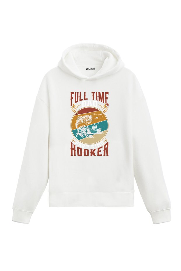 Fisherman Dad Retro Fishing Design Hooded Sweatshirt