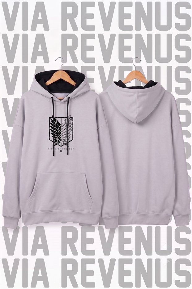 Attack on Titan Printed Unisex Wide Fit Hooded Hoodie Sweatshirt
