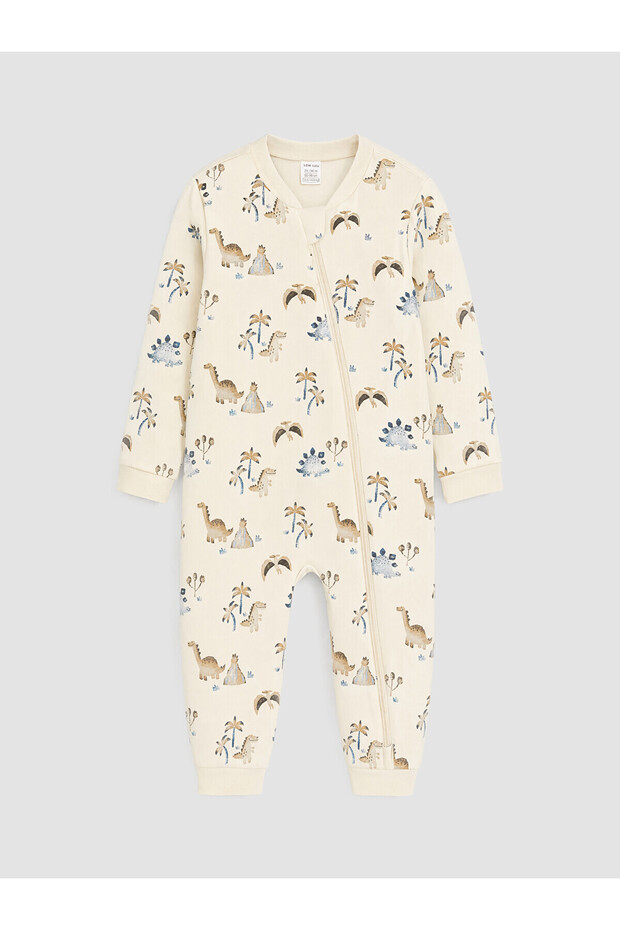 Two Mt Shop Quality Lcw Baby Ecru Combed Cotton Printed Long Sleeve Baby Boy Sleeping Bag