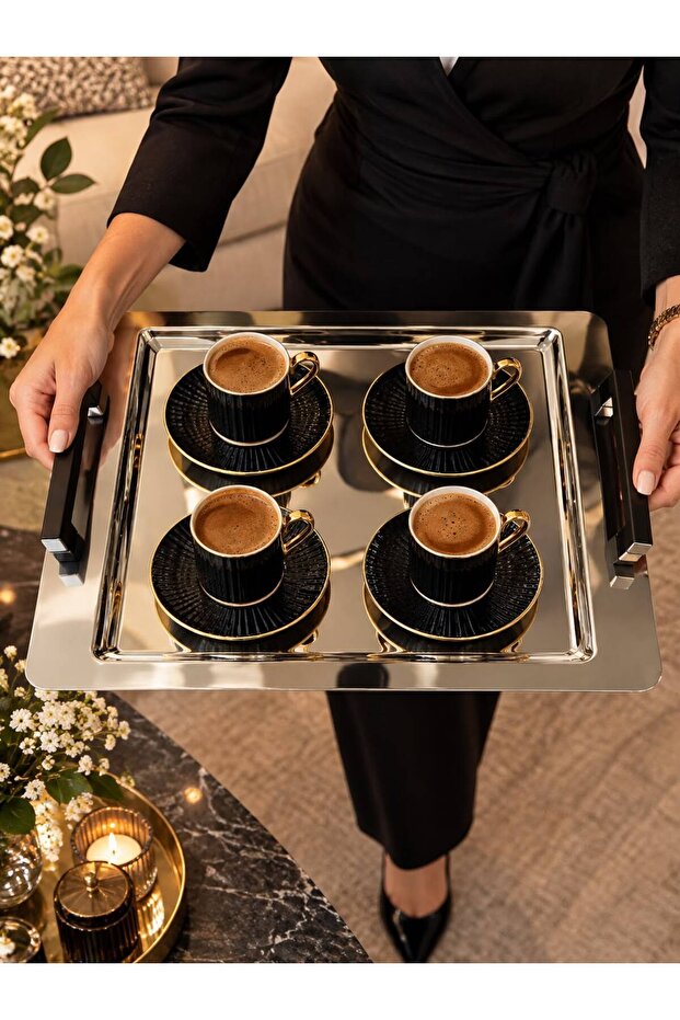 Stainless Steel Tea Coffee Breakfast and Presentation Tray Silver 26 X 37 cm