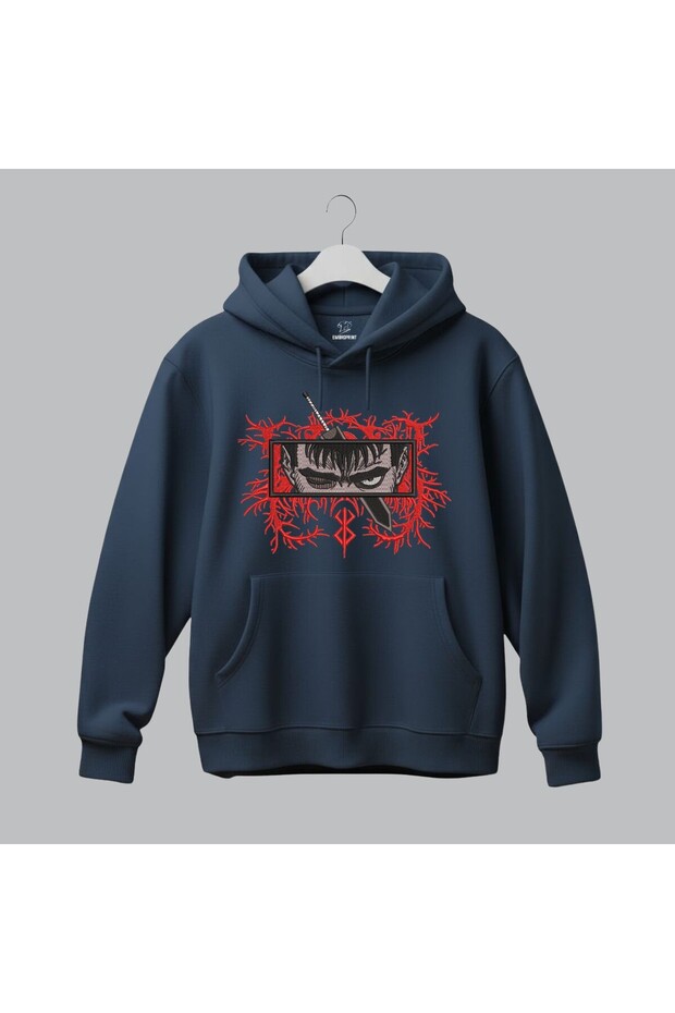 Guts Berserk Anime Embroidered Hooded Sweatshirt Unisex Hoodie