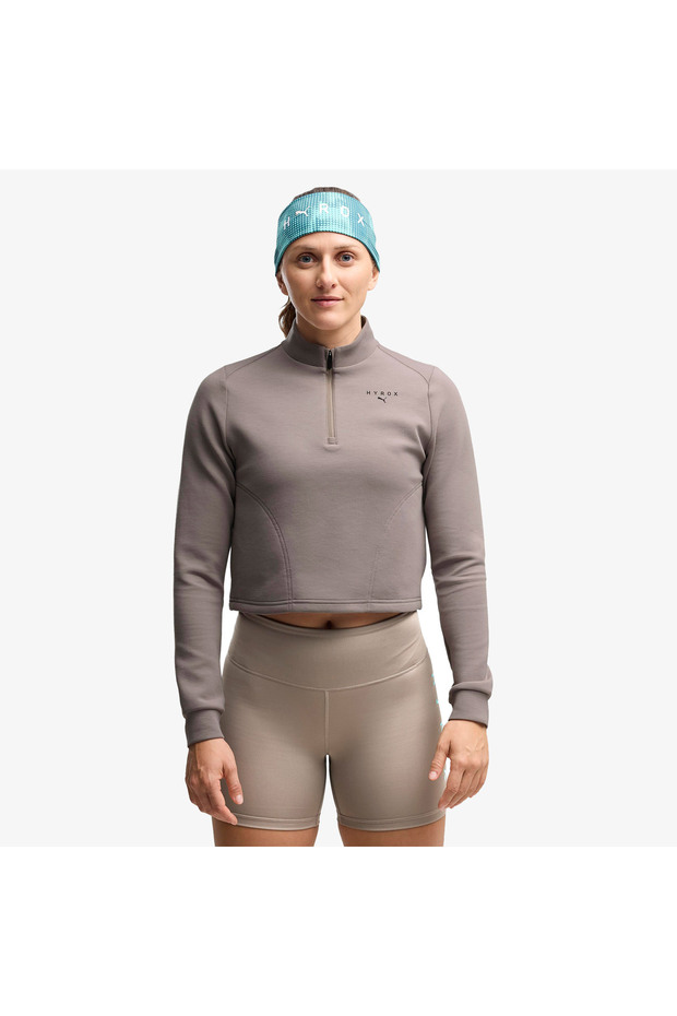 X Hyrox Quarter-Zip Top Women's Beige Sweatshirt