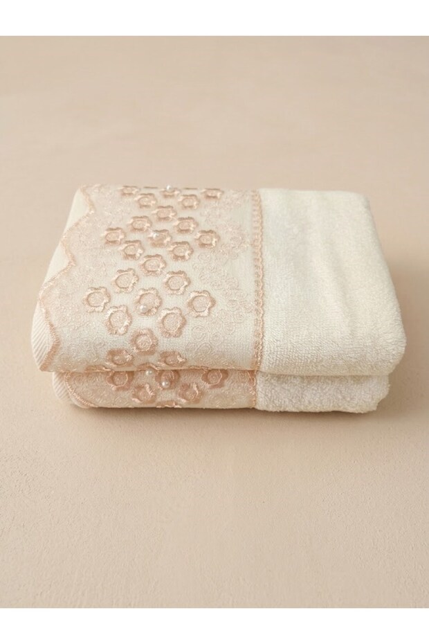 Guipure Towel 2 Pieces 50X90Cm - Beige Guipure
