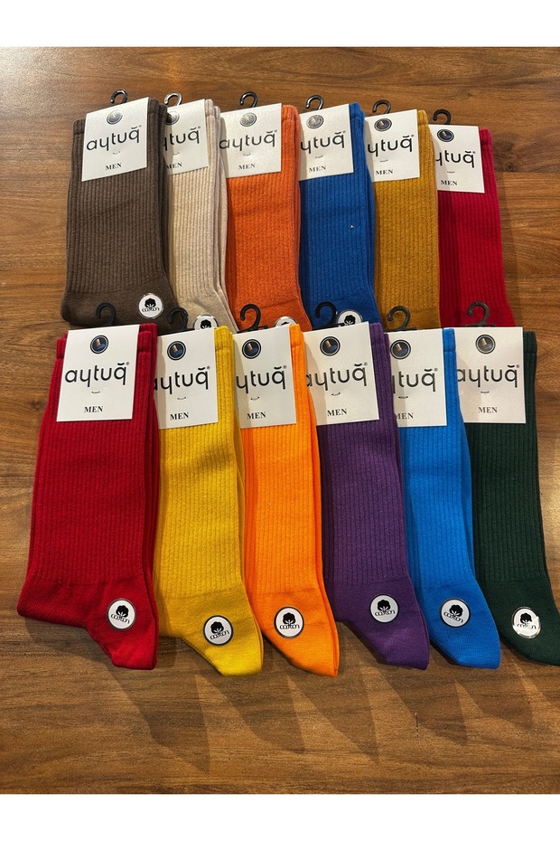 Men's Seamless Double Layer Cotton Comfortable Winter Socks 12-Pack