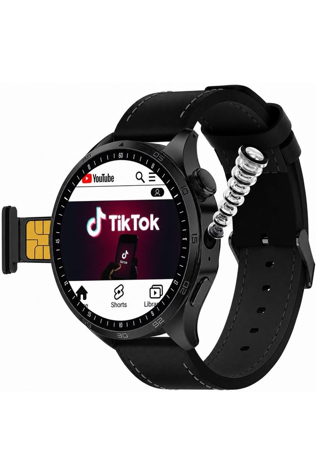 HainoTeko FG-8 5G Android Smart Watch with SIM Card Support, AMOLED Display, Download Any App, GPS, WiFi, Bluetooth Calling & Social Media Access (Black)