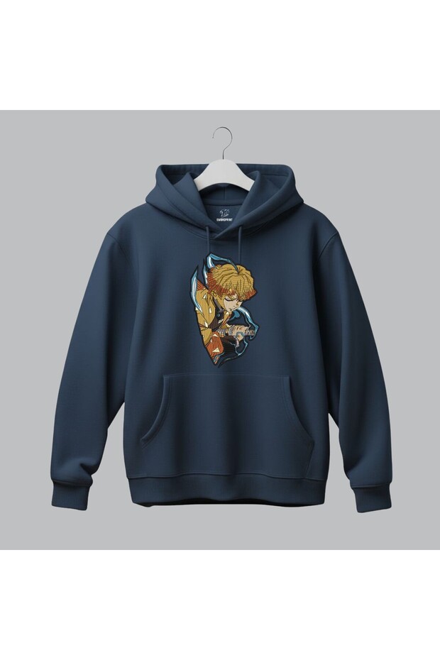 Zenitsu Agatsuma Demon Slayer Anime Embroidered Hooded Sweatshirt Unisex Hoodie