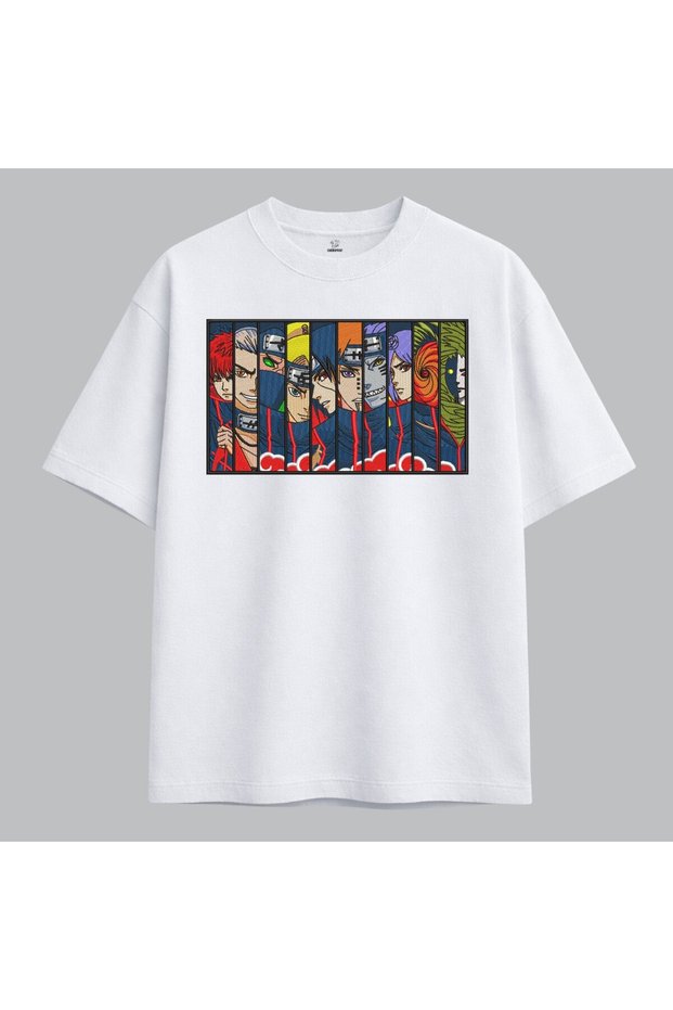 Akatsuki Naruto Anime Embroidered T-Shirt Unisex 100% Cotton