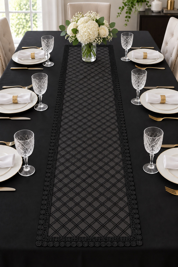 Lace Look Runner Table and Coffee Table Cover – for Everyday and Special Occasion Use on Dining Table, Nightstand, Coffee Table, and Display Cabinet