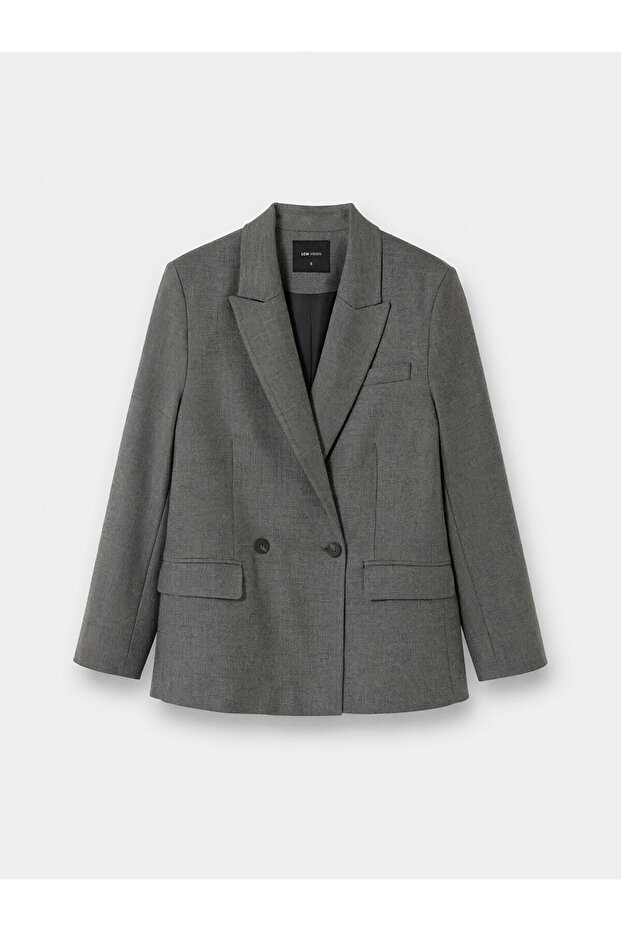 Alita City Lcw Vision Anthracite Camisole Plain Standard & Regular Women's Blazer Jacket with a Difference