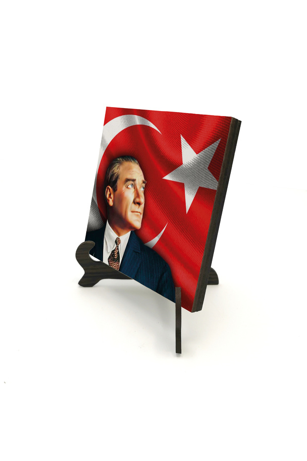 Ataturk Printed Wooden Tabletop Stand 10X10 Krt-100