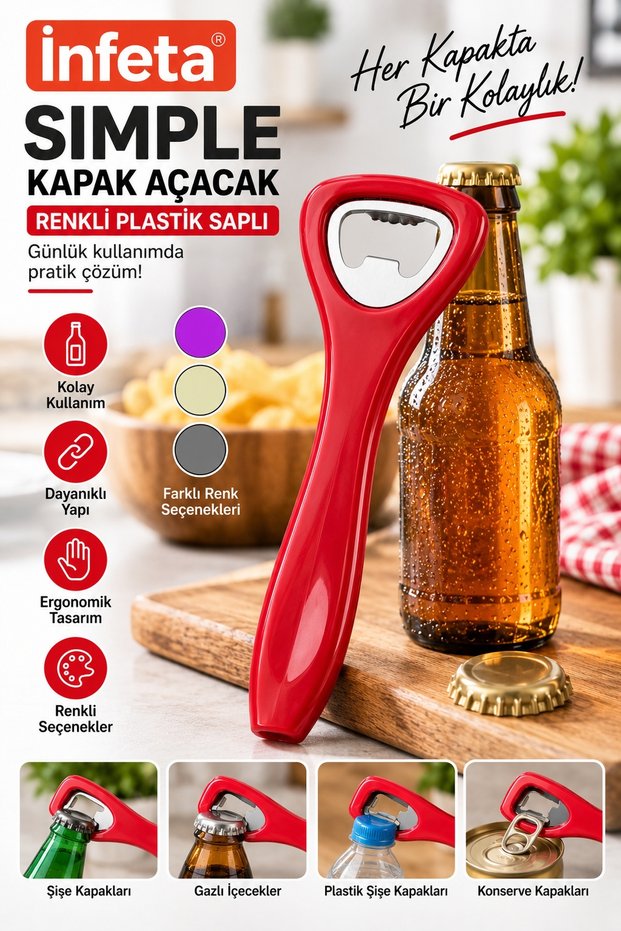 Plastic Handle Bottle Cap Opener Practical Carbonated Drink Soda Mineral Water Opener
