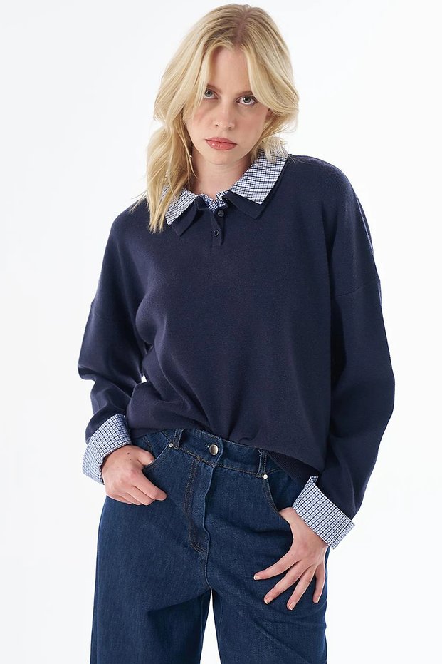 Couple Look Knitwear Tunic Navy Blue