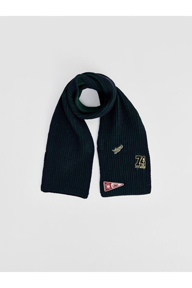 Quality Pieces from Çelebi Store: Appliqué Detailed Boys' Knitwear Scarf