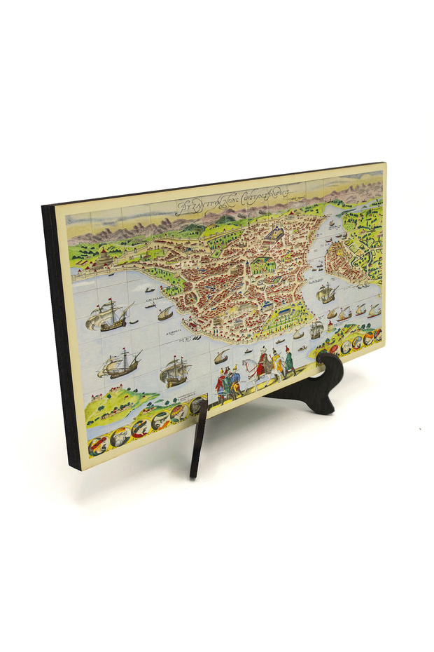 Map of Byzantium Printed Wooden Tabletop 10X20 Drt-14