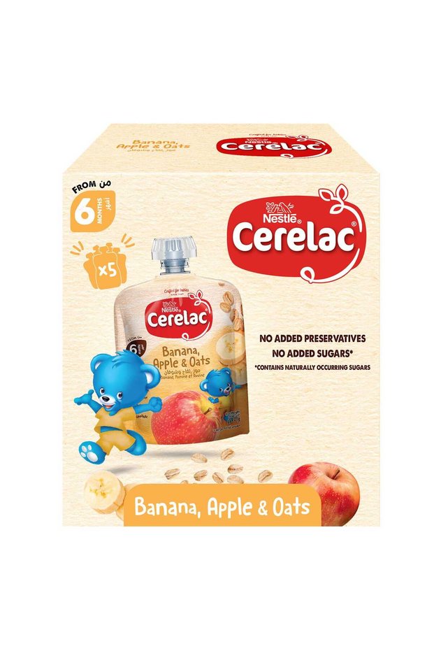 Banana, Apple, & Oats Puree Baby Food from 6 Months Value Pack 5 x 90 g