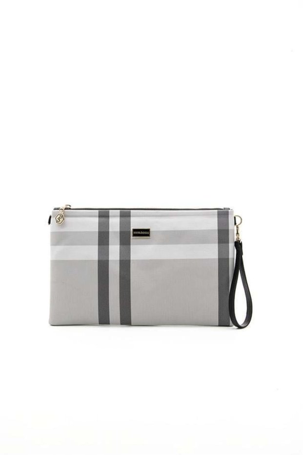 A.Gri - A.Taba Plaid Women's Portfolio and Clutch Handbag Sp1034