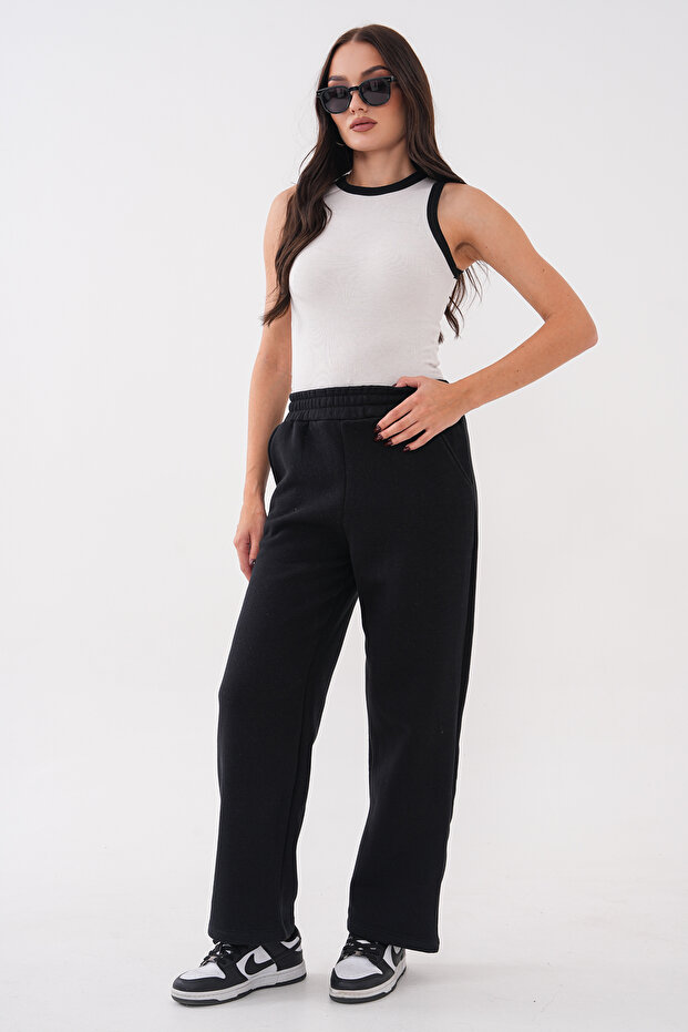 Wide-Leg Three-Yarn Pants