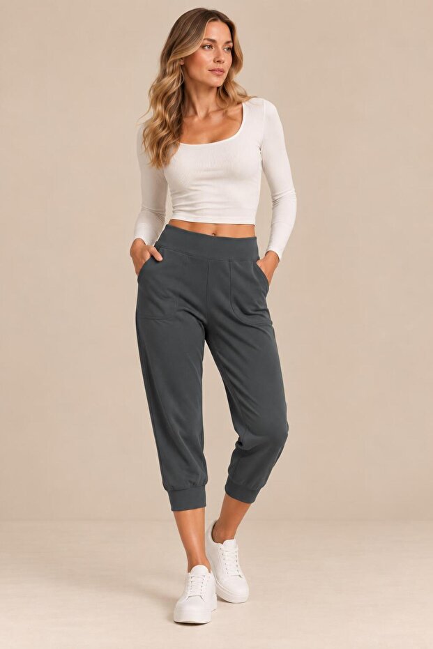 High waist pocket jogger pants