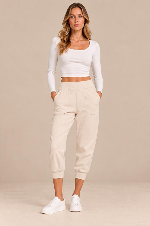 High waist pocket jogger pants
