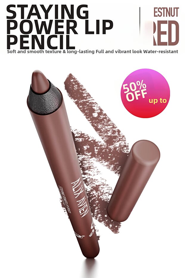 Waterproof Long Lasting Soft Lip Liner - Staying Power Lip Pencil 62 Chesnut Red