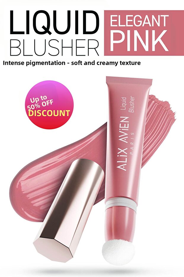 Intensely Pigmented Vitamin E Matte Finish Creamy Liquid Blush - Liquid Blusher 02 Elegant Pink