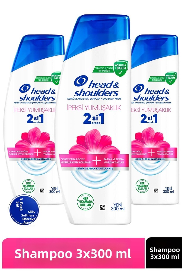 Silky Softness 2-in-1 Anti-Dandruff Shampoo 300 ml X 3 Pcs