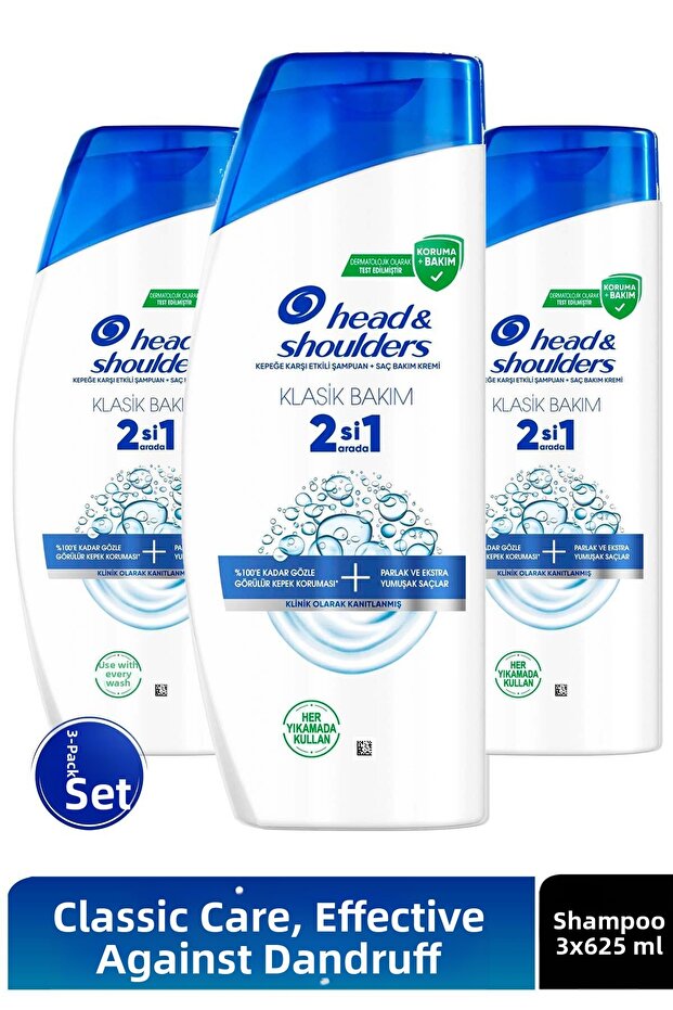 Classic Care 2 in 1 Anti-Dandruff Shampoo 625 ml X 3 Pcs