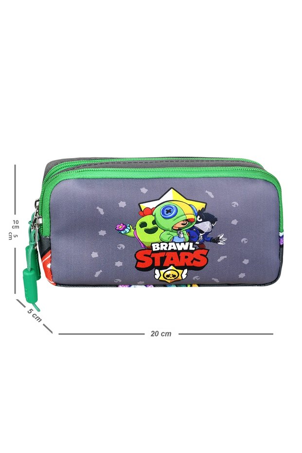 Leather Printed Two-Compartment Patterned Pencil Bag Pen Holder.