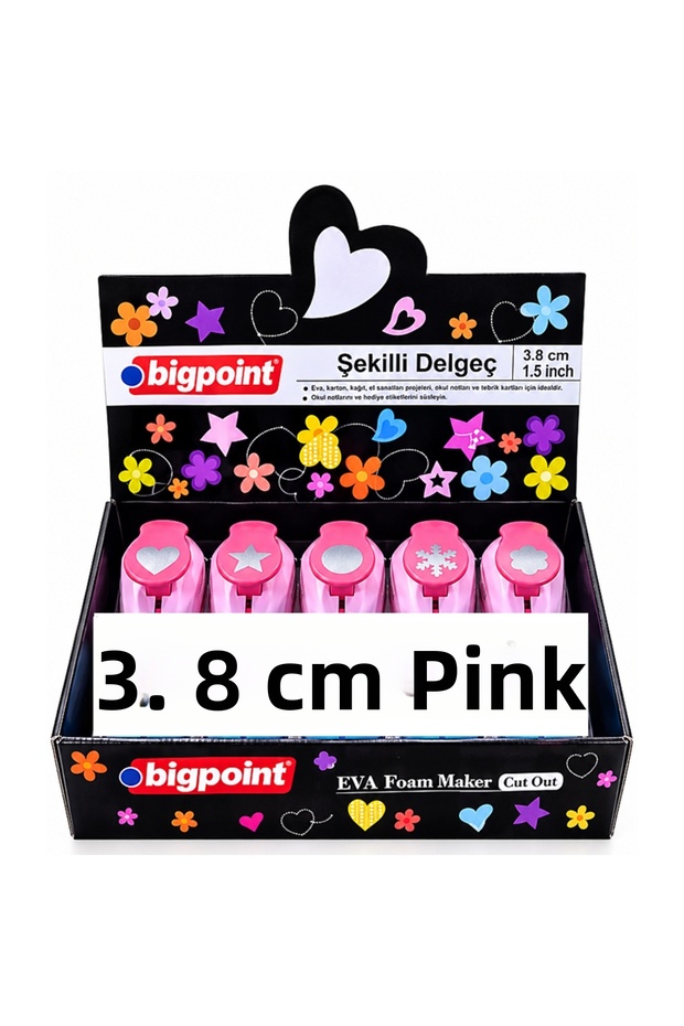 Shaped Hole Punch Set of 5, 3.8 cm Heart-Star-Round-Snowflake-Flower