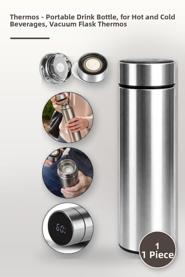 1 Piece Thermos – Portable Beverage Container, for Hot and Cold Drinks, Vacuum Flask Thermos
