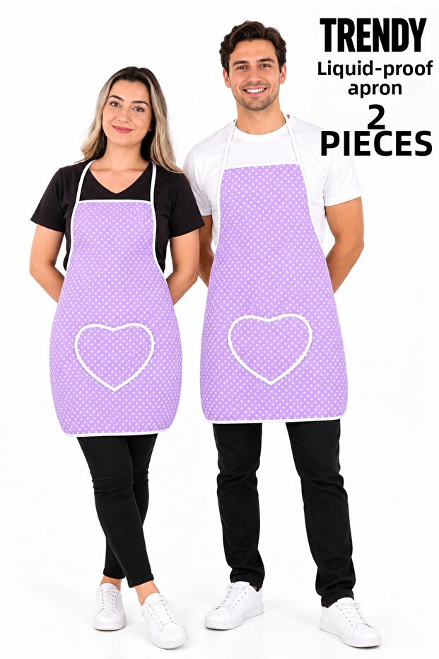 Trendy 2 Pieces Liquid Waterproof Kitchen Aprons