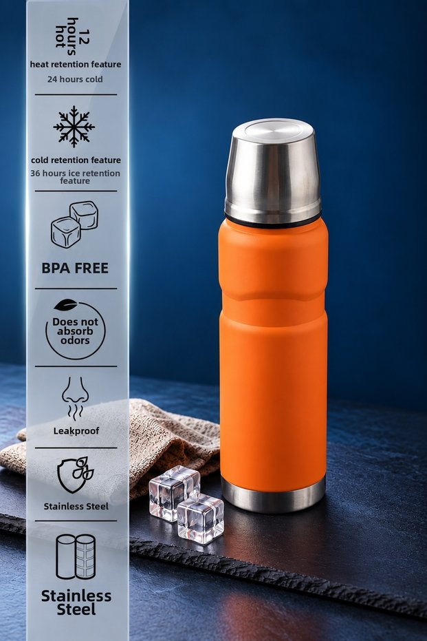 500 ml Camping Thermos Stainless Steel Leak-Proof 12 Hours Hot 24 Hours Cold 36 Hours Ice-Cold