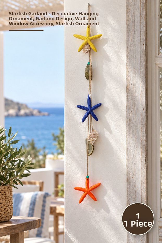 1 Piece Starfish Pendulum – Decorative Hanging Ornament, Pendulum Design, Wall and Window Accessory, Starfish Ornament