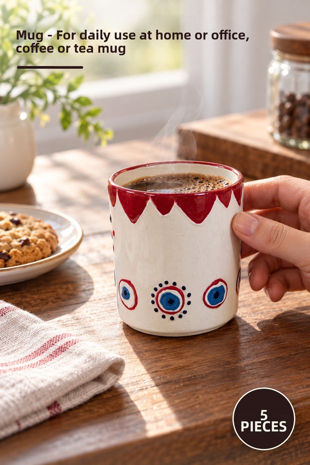 5 Pieces of Mugs – Home Office Coffee Tea Mug Cup for Daily Beverage Use