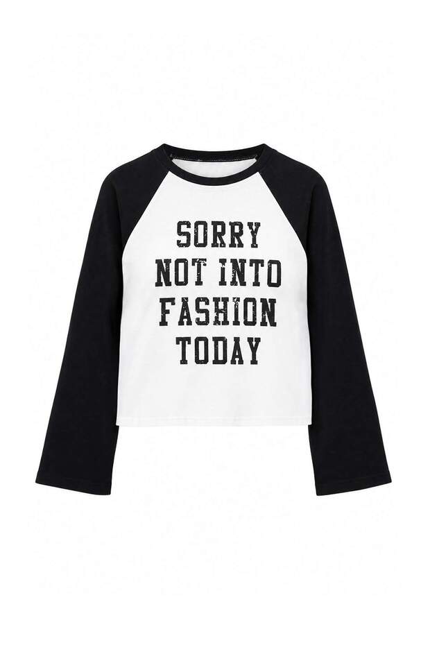 Black Printed Regular Fit Raglan Sleeve Baseball Color Block Cotton Knitted T-Shirt Twoaw27Ts00122