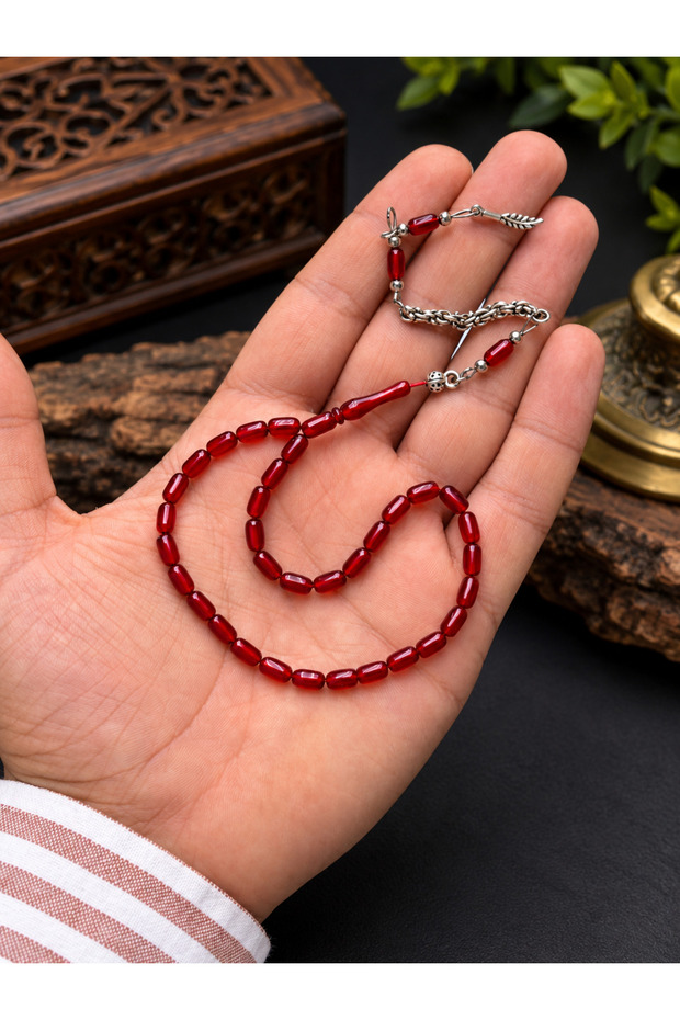 Ankle Length Capsule Cut Fire Amber Prayer Beads