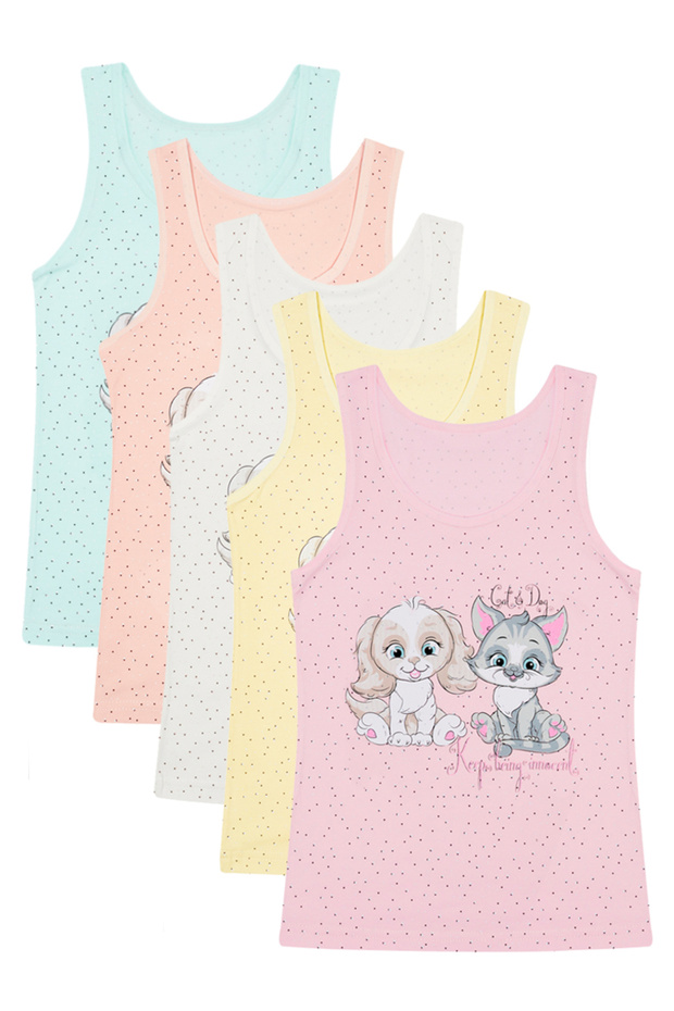 5-Piece Thick Strap Girls' Tank Top