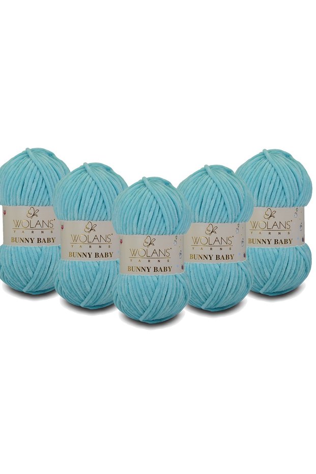 Bunny Baby Velvet Knitting Yarn 413 Turquoise - Pack of 5