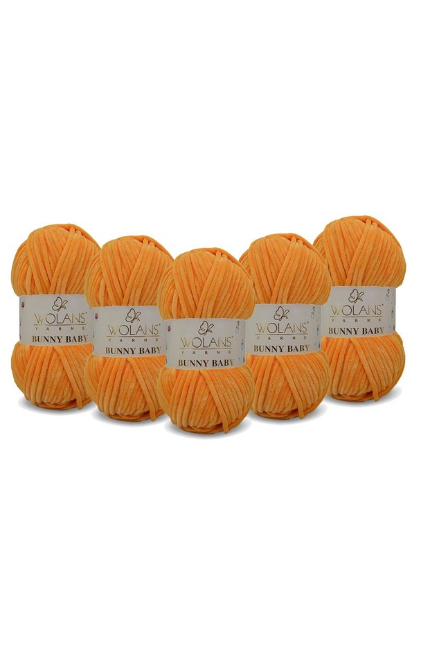 Bunny Baby Velvet Knitting Yarn 443 Mango - Pack of 5