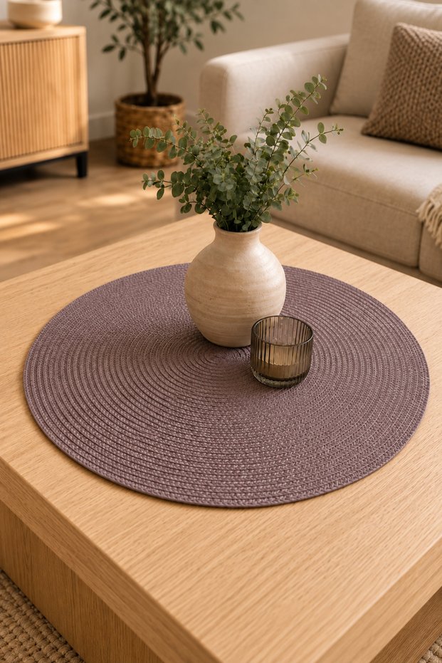 Dark Mink Color Multi-Purpose Tablecloth / Living Room Tablecloth / Kitchen Tablecloth (50 cm) | Jute Rope